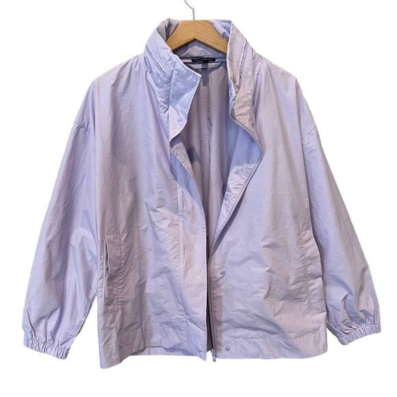 EILEEN FISHER Stand Collar Organic Cotton Blend Jacket Size Large - Picture 7 of 13